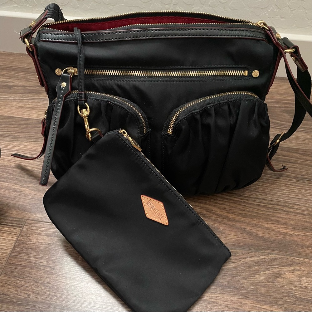 MZ Wallace Paige Black Nylon Crossbody Bag